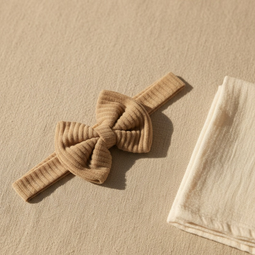 Little Ribbed Bow Headband