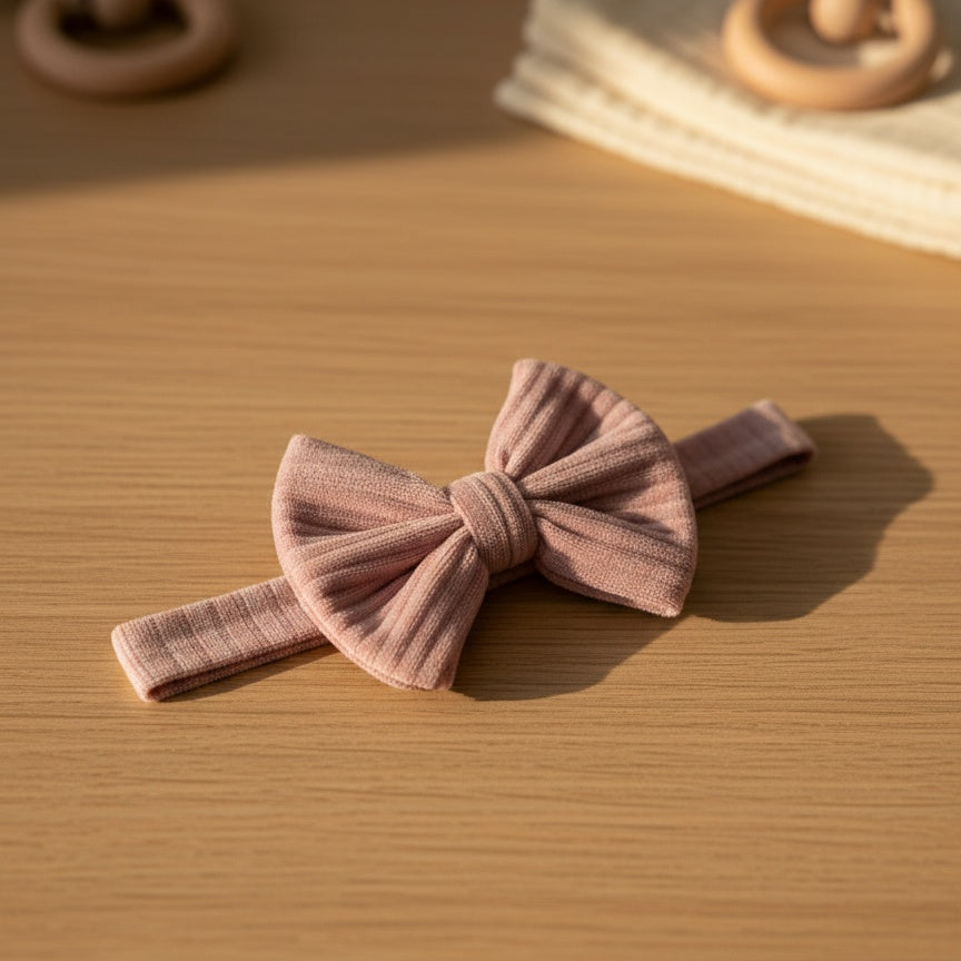 Little Ribbed Bow Headband