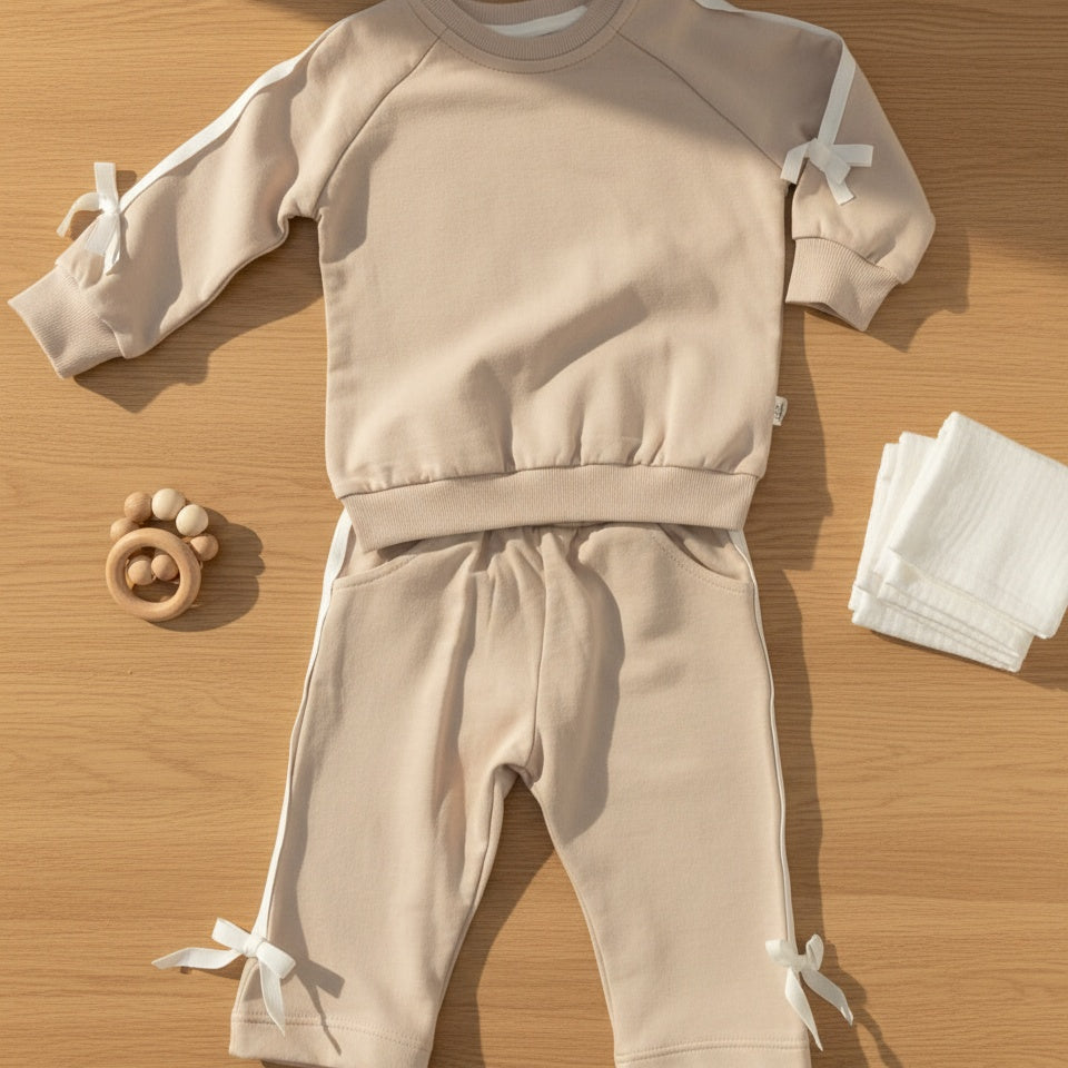 Little Bow Ribbed Set
