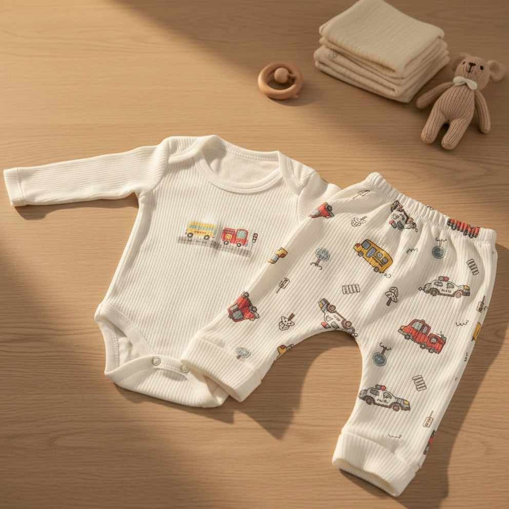 Little Car Bodysuit and Pants Set