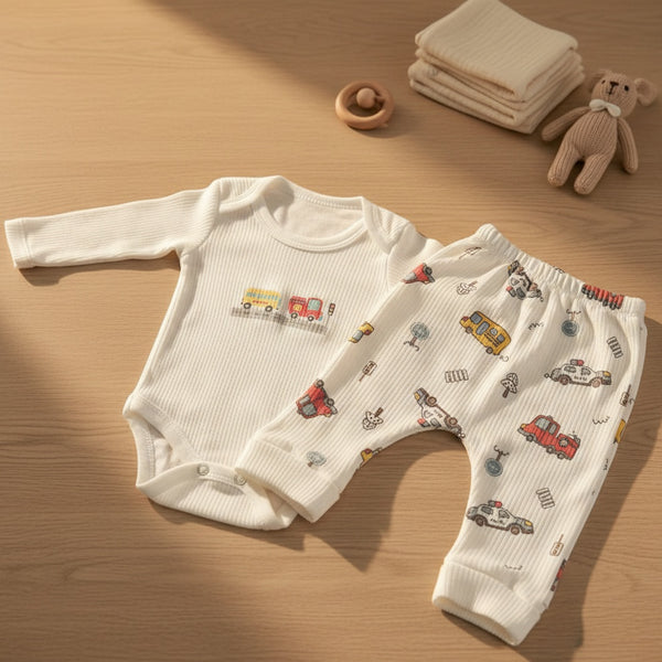 Little Car Bodysuit and Pants Set