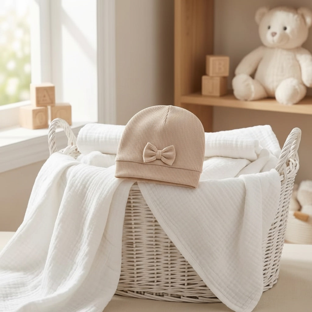 Little Bow Ribbed Bonnet