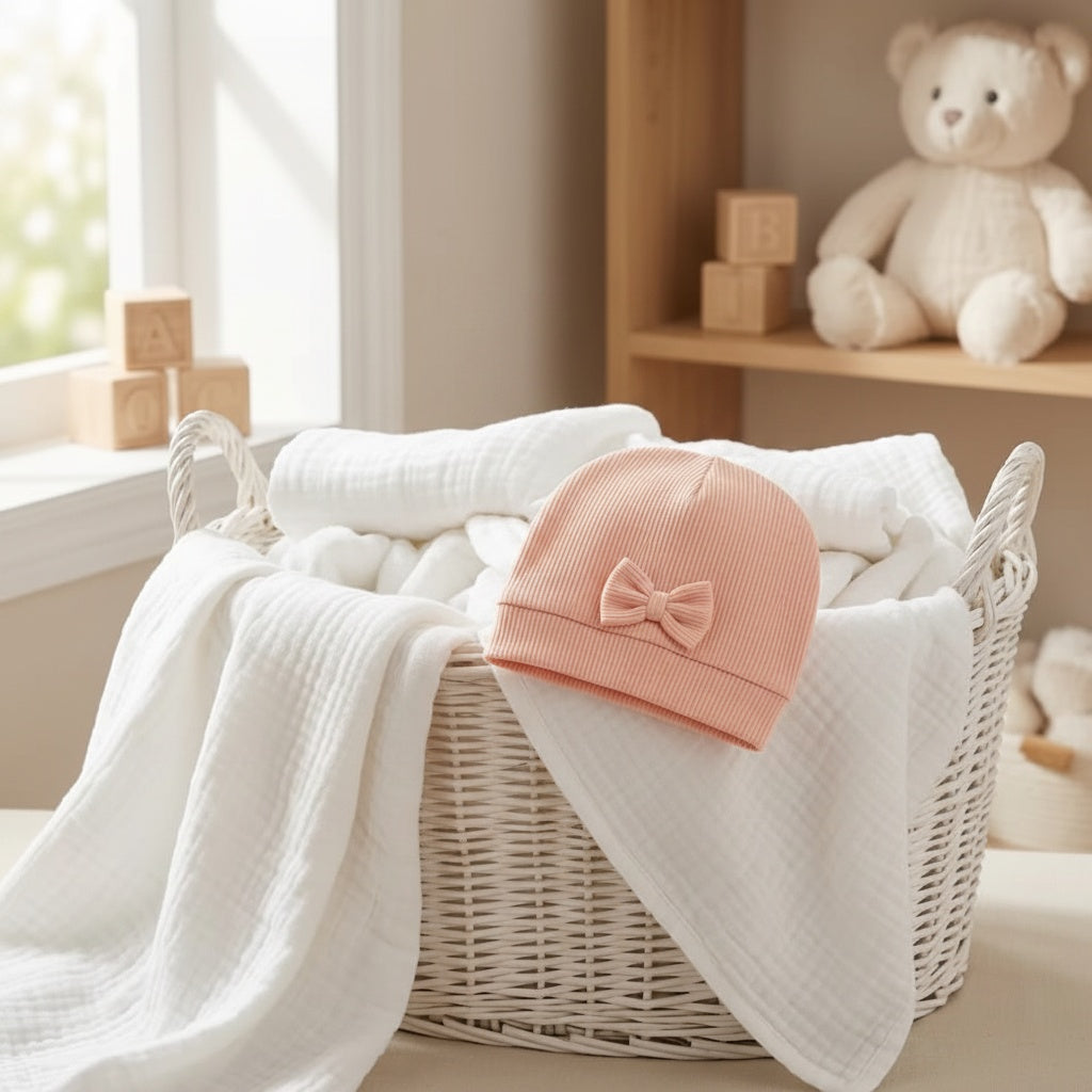 Little Bow Ribbed Bonnet