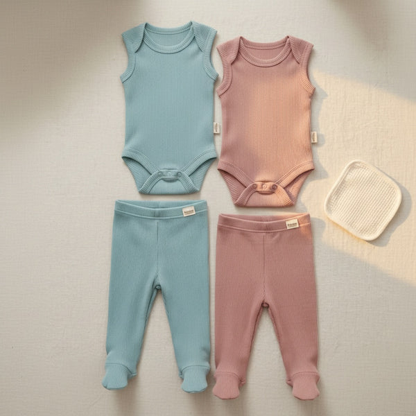 Little Ribbed Bodysuit and Pants Set