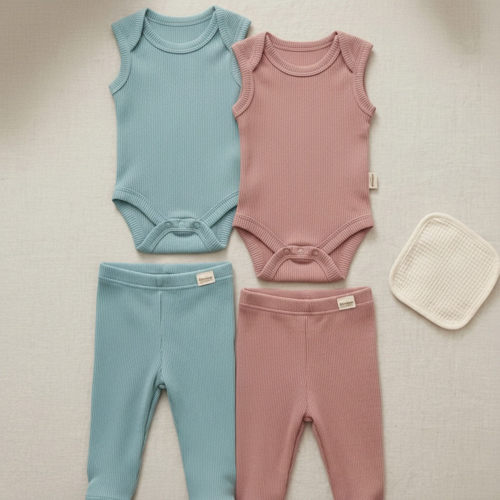 Little Ribbed Bodysuit and Pants Set