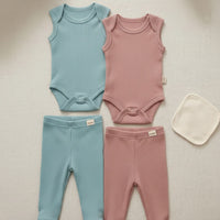 Little Ribbed Bodysuit and Pants Set