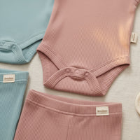 Little Ribbed Bodysuit and Pants Set
