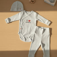 Little I Love Mom & Dad Ribbed 3 Piece Set
