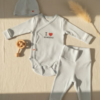 Little I Love Mom & Dad Ribbed 3 Piece Set
