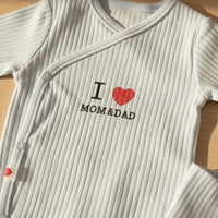 Little I Love Mom & Dad Ribbed 3 Piece Set
