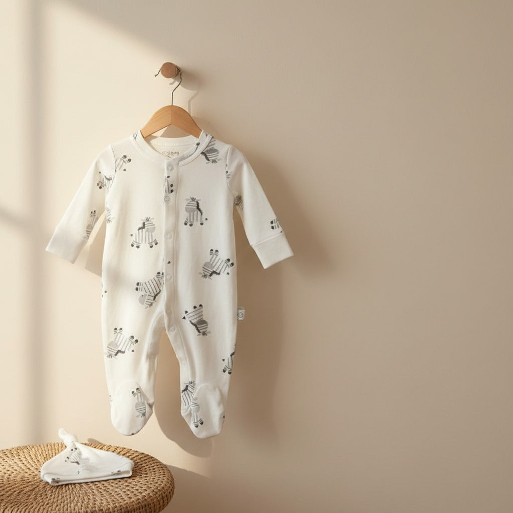 Little Zebra Sleepsuit and Hat Set