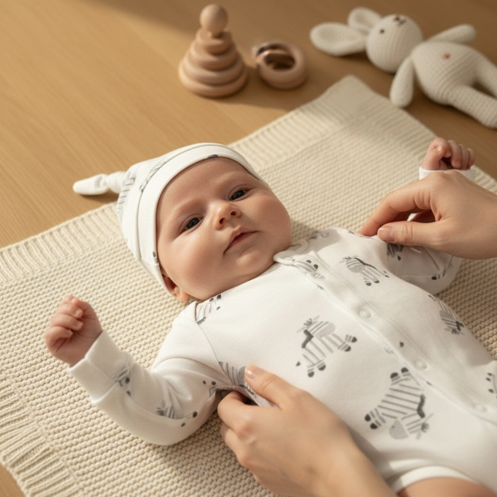 Little Zebra Sleepsuit and Hat Set
