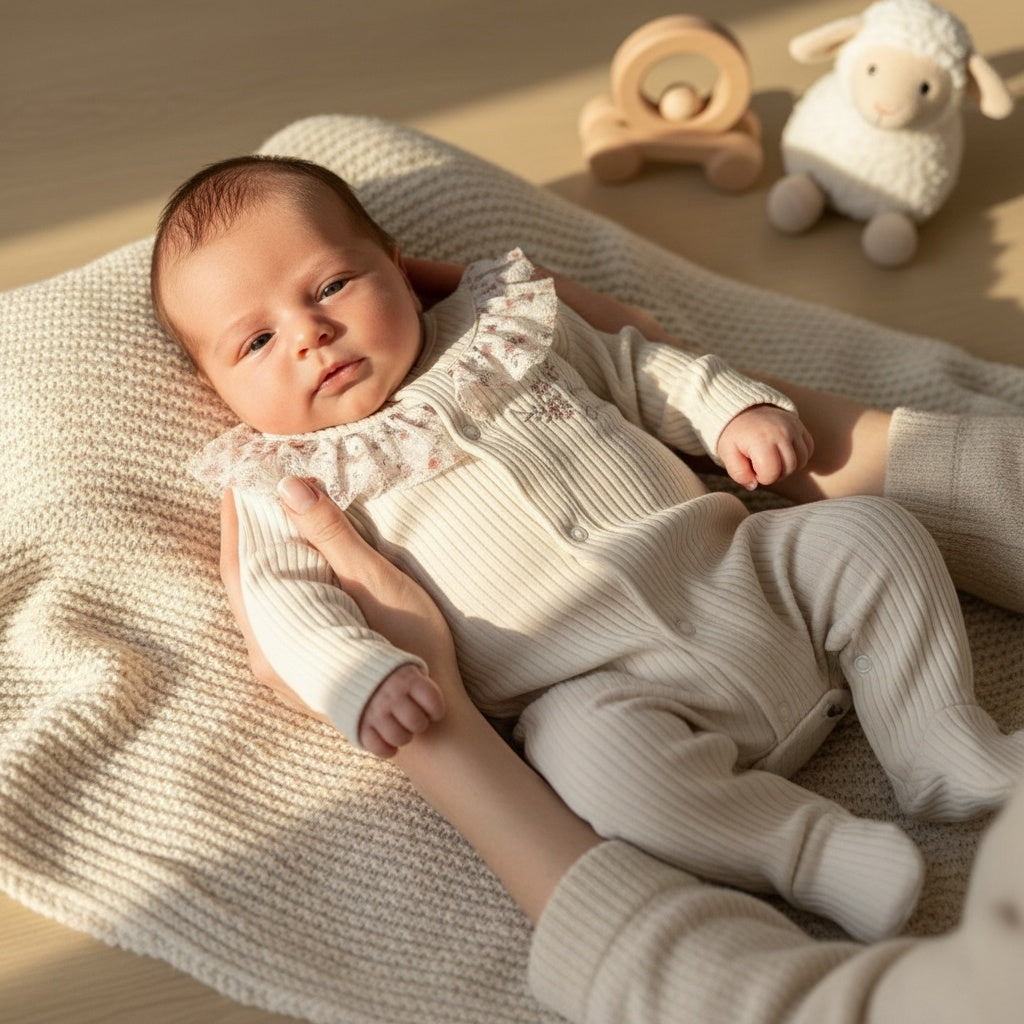 Little Garden Ribbed Sleepsuit