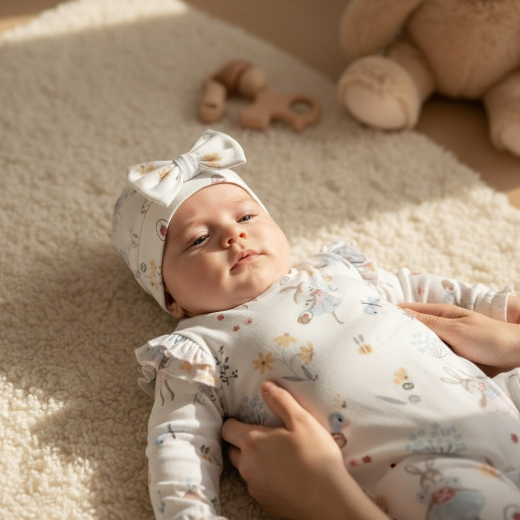 Little Rabbit Sleepsuit and Headband Set