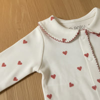 Little Heart Sleepsuit and Hat Set