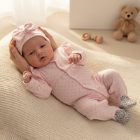 Little Dot Sleepsuit and Bow Hat Set