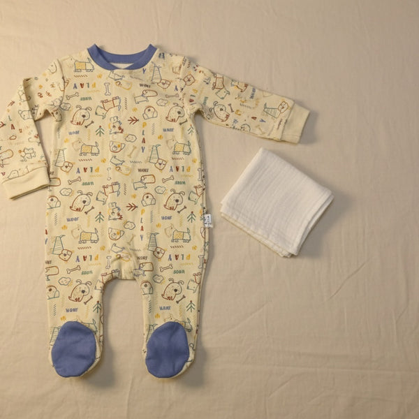 Little Dog Sleepsuit and Hat Set
