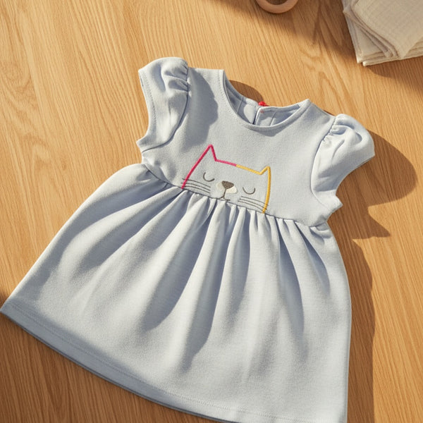 Little Kitty Puff Sleeve Dress
