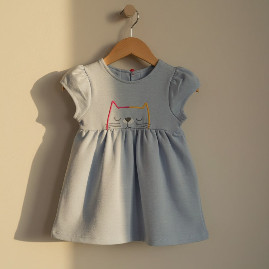 Little Kitty Puff Sleeve Dress