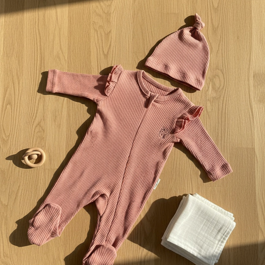 Little Coccinelle Sleepsuit and Hat Set