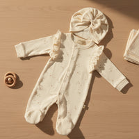 Little Dot Sleepsuit and Bow Hat Set