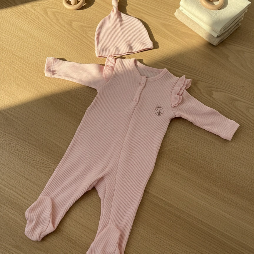 Little Coccinelle Sleepsuit and Hat Set