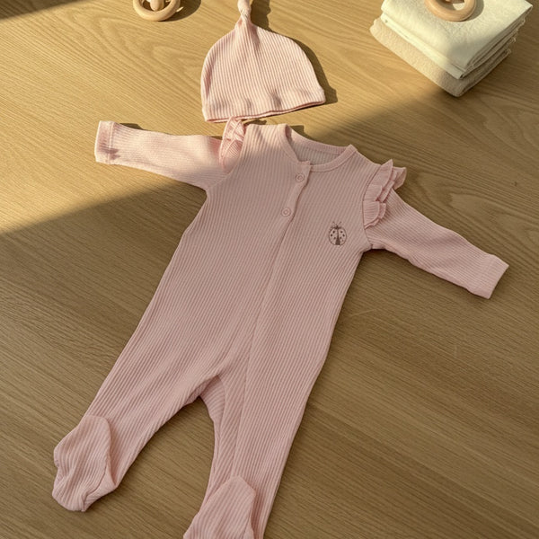 Little Coccinelle Sleepsuit and Hat Set