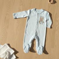 Baby Blue Teddy Romper