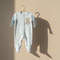 Baby Blue Teddy Romper
