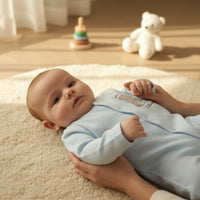 Baby Blue Teddy Romper