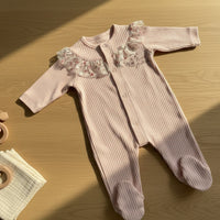 Little Garden Ribbed Sleepsuit