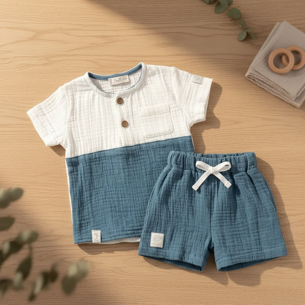 Little Colorblock Muslin Set