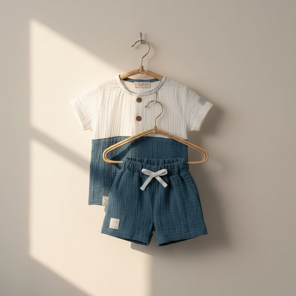 Little Colorblock Muslin Set