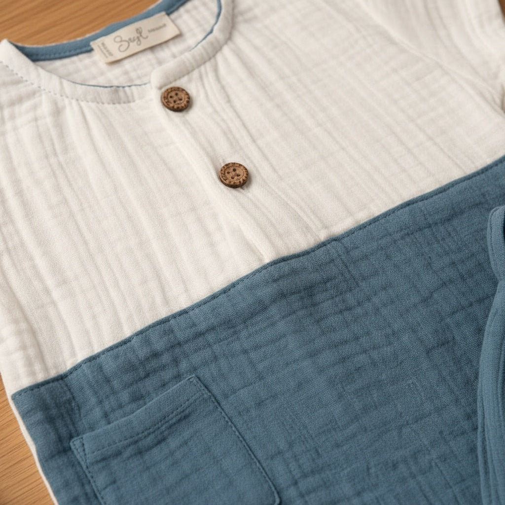 Little Colorblock Muslin Set