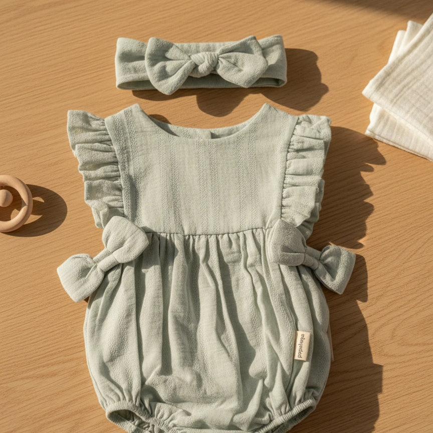 Little Bow Romper and Headband Set
