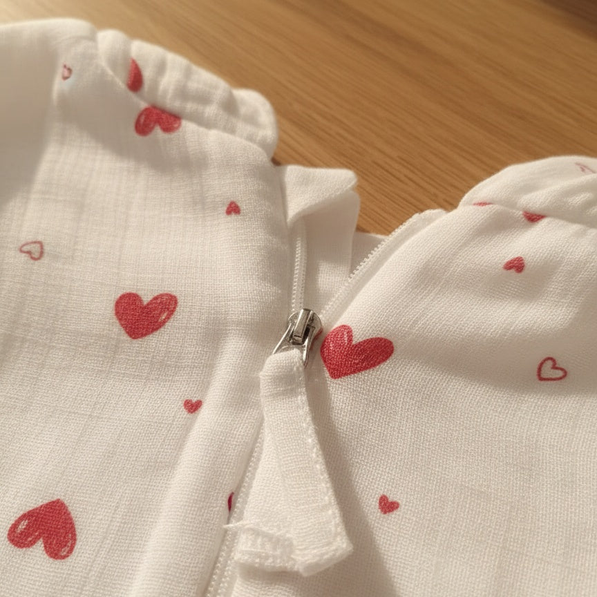 Little Heart Hooded Sleepsuit