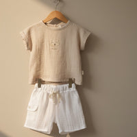 Little Sunshine Teddy Muslin Two Piece Set