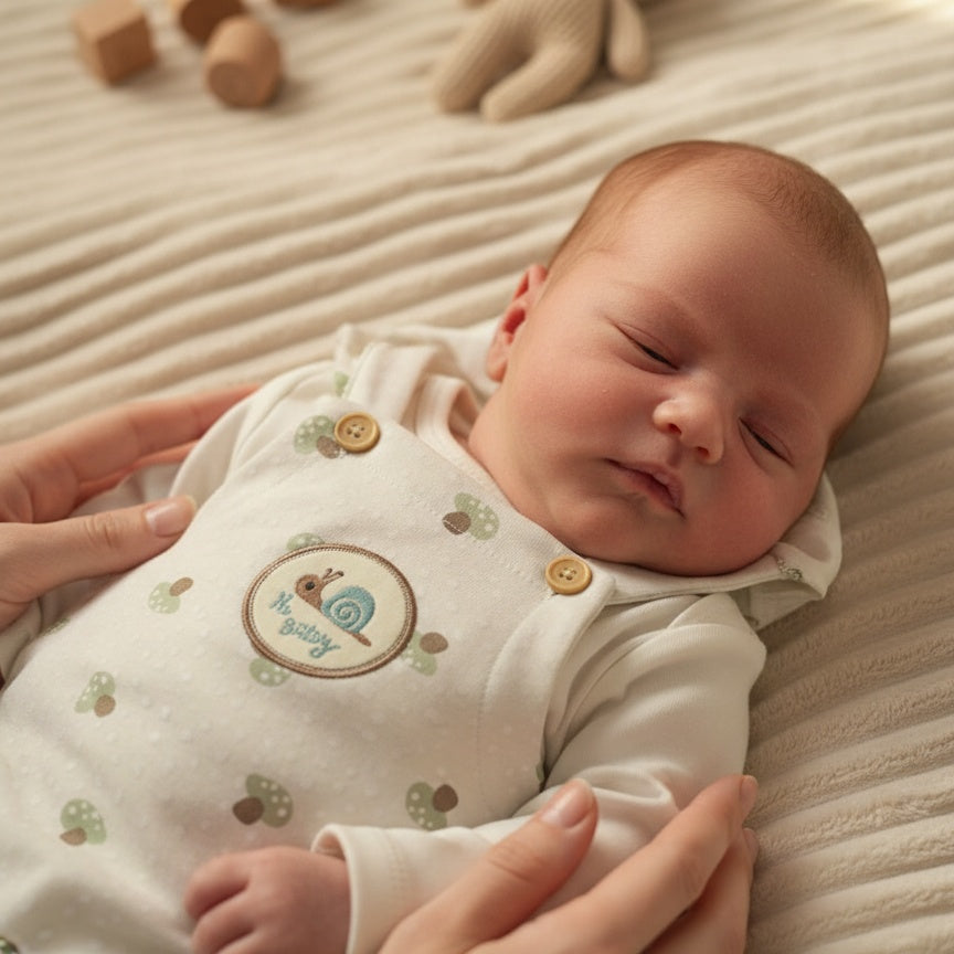 Little Mushroom Salopette Sleepsuit