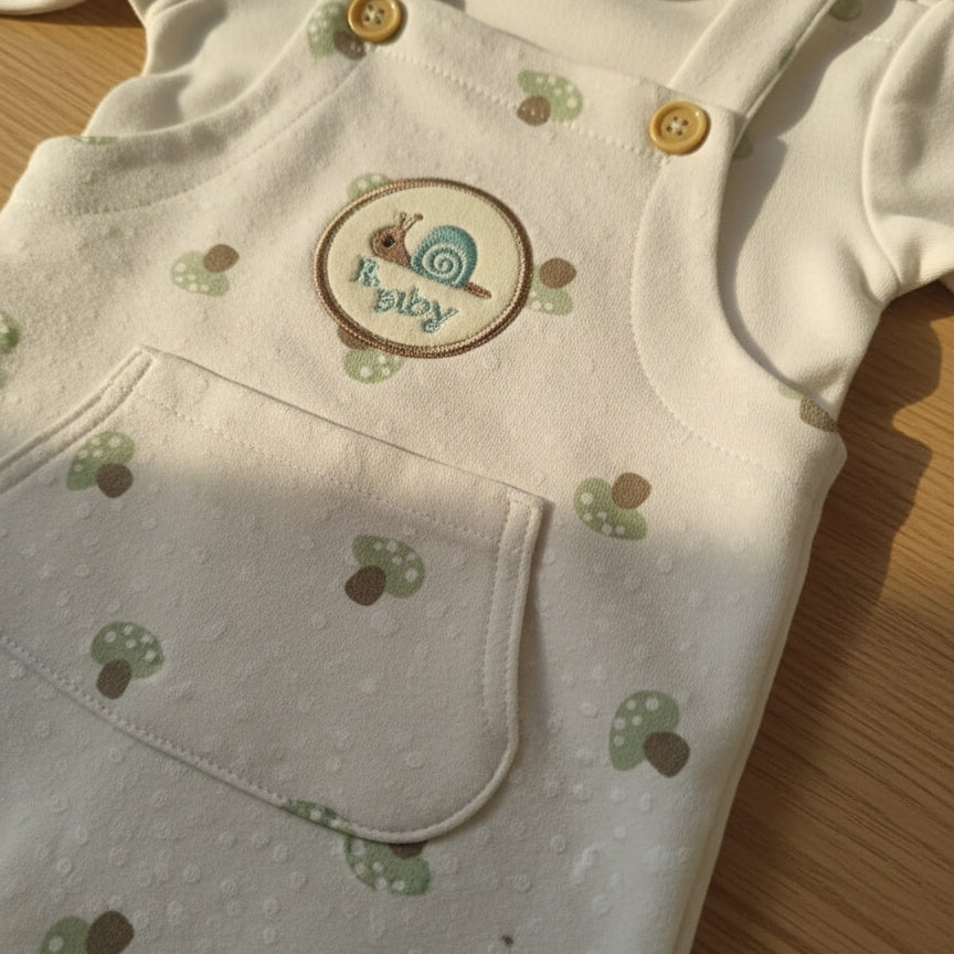 Little Mushroom Salopette Sleepsuit