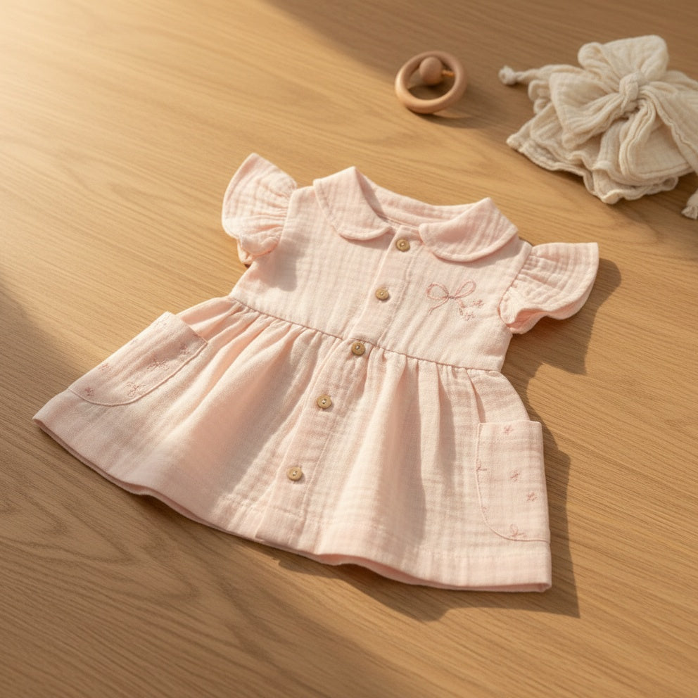 Little Bow Button Down Dress