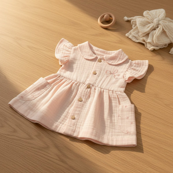 Little Bow Button Down Dress