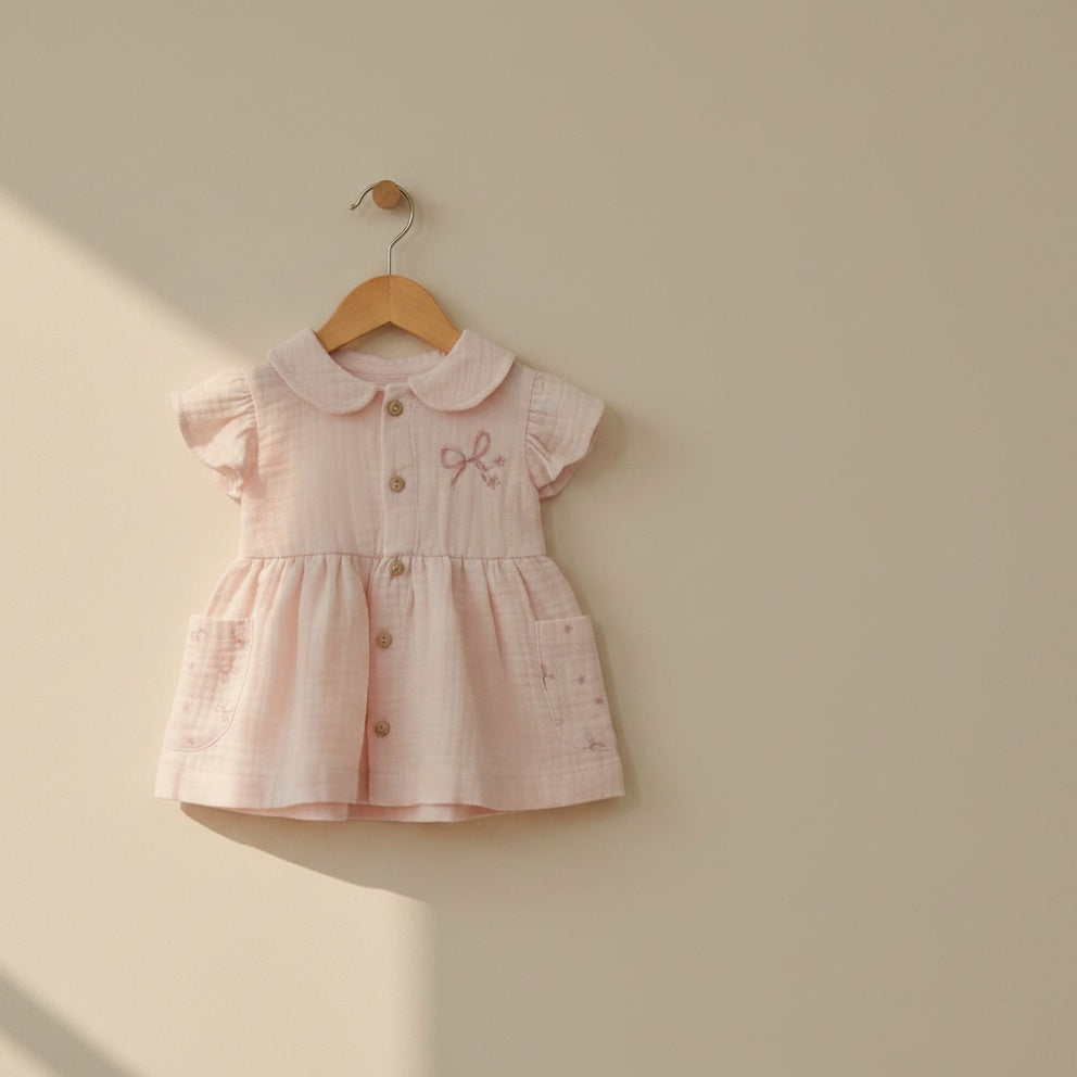 Little Bow Button Down Dress