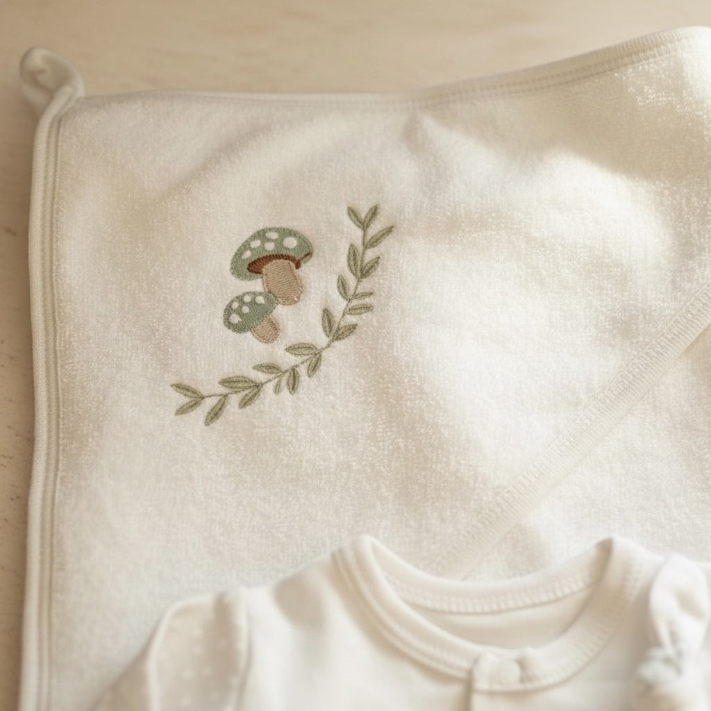 Little Mushroom Sleepsuit and Towel Set