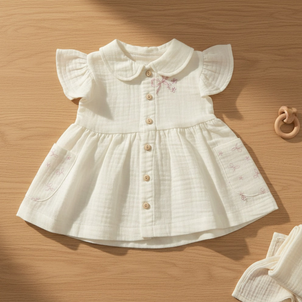 Little Bow Button Down Dress
